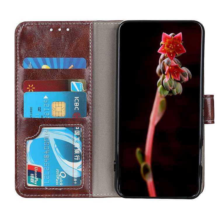 For iPhone 16 Plus Retro Crazy Horse Texture Horizontal Flip Leather Phone Case(Brown)