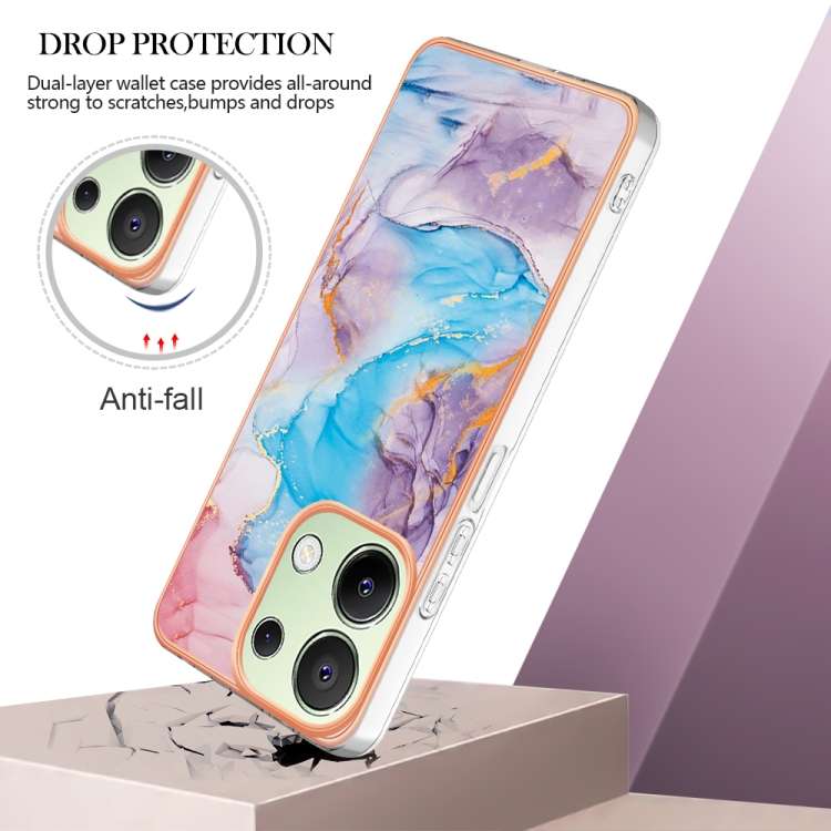 For Xiaomi Redmi Note 13 4G Global Electroplating IMD TPU Phone Case(Blue Marble)