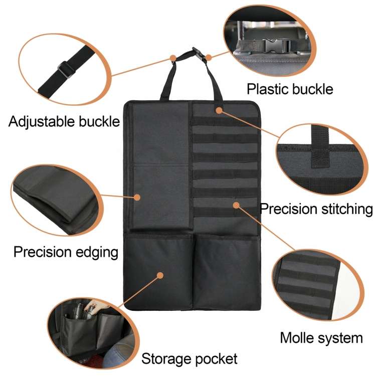 2pcs / Set Car Front Seat Back Storage Bag Car Hanging Organiser(Black)