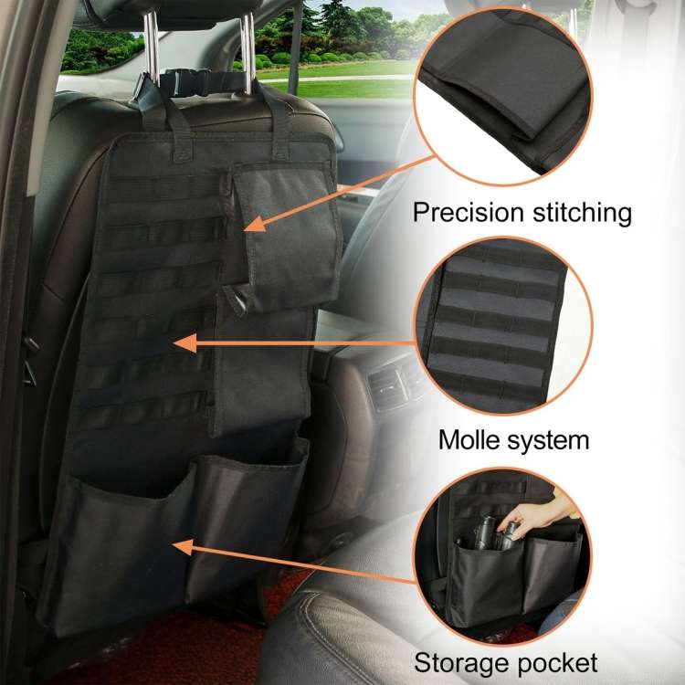 2pcs / Set Car Front Seat Back Storage Bag Car Hanging Organiser(Black)
