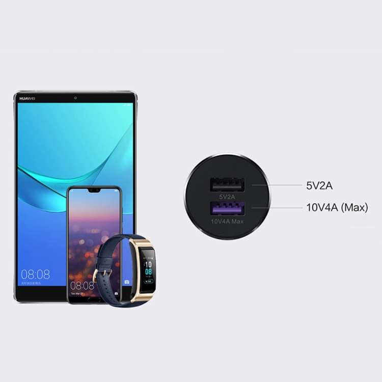 Original Huawei CP37 USB Car Charger Super Charge Version (Max 40W)(Dark Gray)