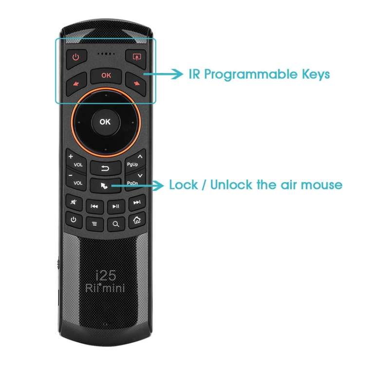 Rii i25 Air Mouse 2.4GHz Wireless Keyboard with IR Remote Controller for PC, Android TV Box / Smart