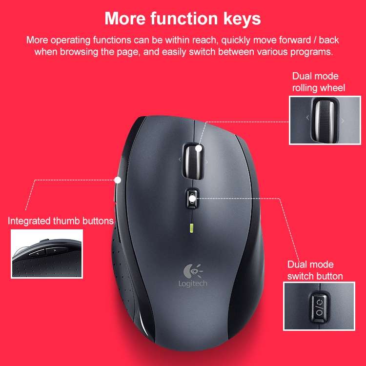 Logitech M705 1000DPI 2.4GHz Wireless Laser Dual Mode Mouse