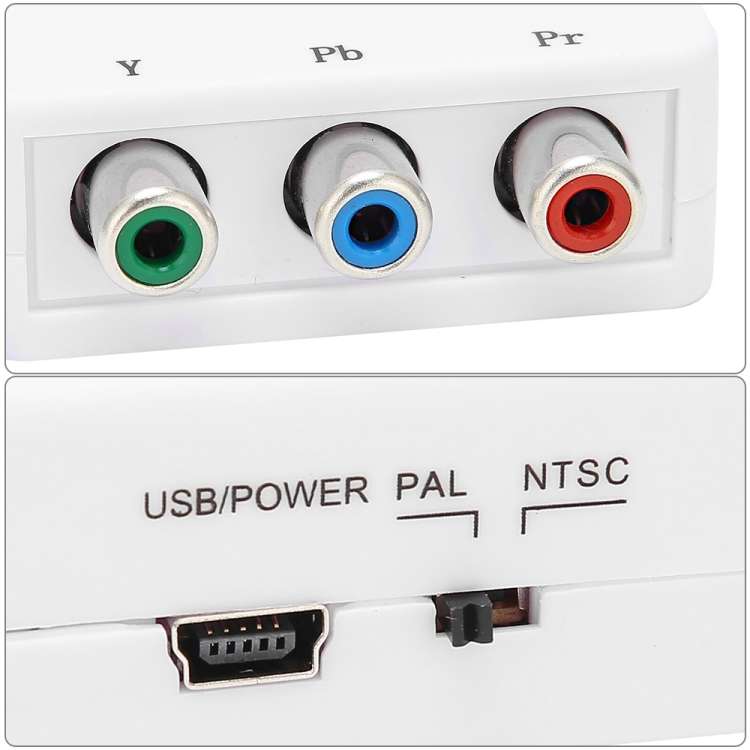 Mini YPBPR to CVBS Video Converter Component AV Adapter for TV / Projector / Monitor(White)