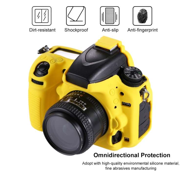 PULUZ Soft Silicone Protective Case for Nikon D750(Yellow)