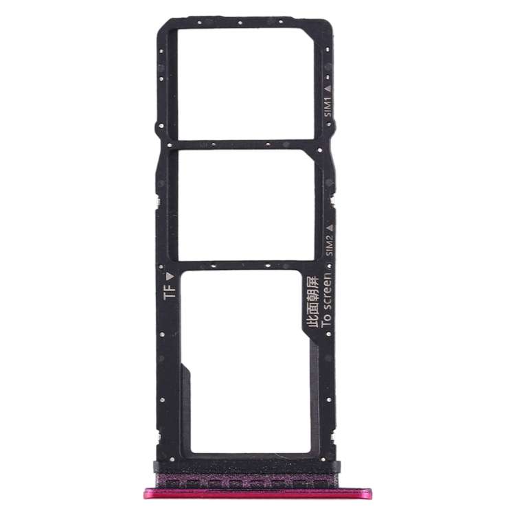 SIM Card Tray + SIM Card Tray + Micro SD Card Tray for Huawei Enjoy 10 / Honor Play 3 (Purplish Red)