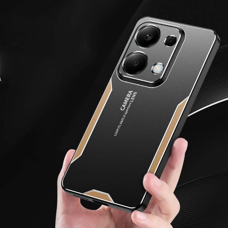 For Xiaomi Redmi Note 13 Pro 4G Blade Series TPU Hybrid Metal Phone Case(Gold)