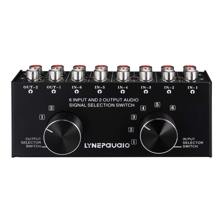 B026 6 Input 2 Output Or 2 Input 6 Output Audio Signal Source Selection Switcher RCA Port