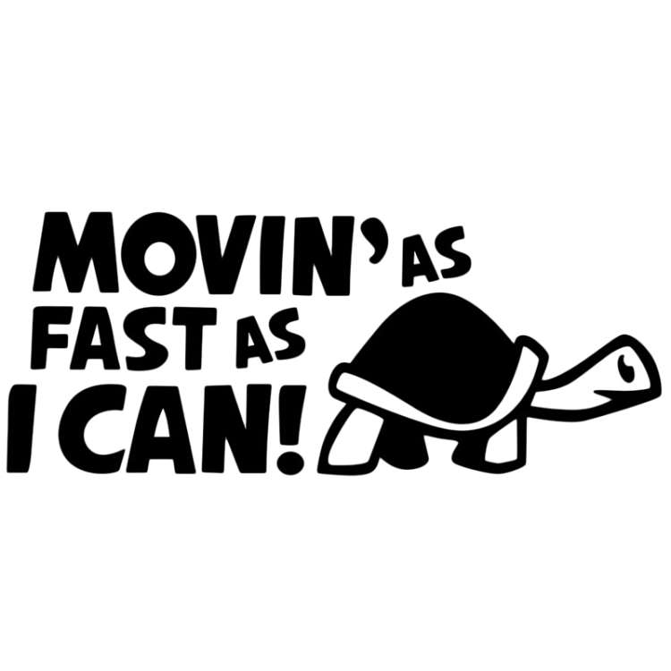 10 PCS Moving As Fast as I Can Pattern Reflective Decal Car Sticker, Size: 14.8x6cm(Black)