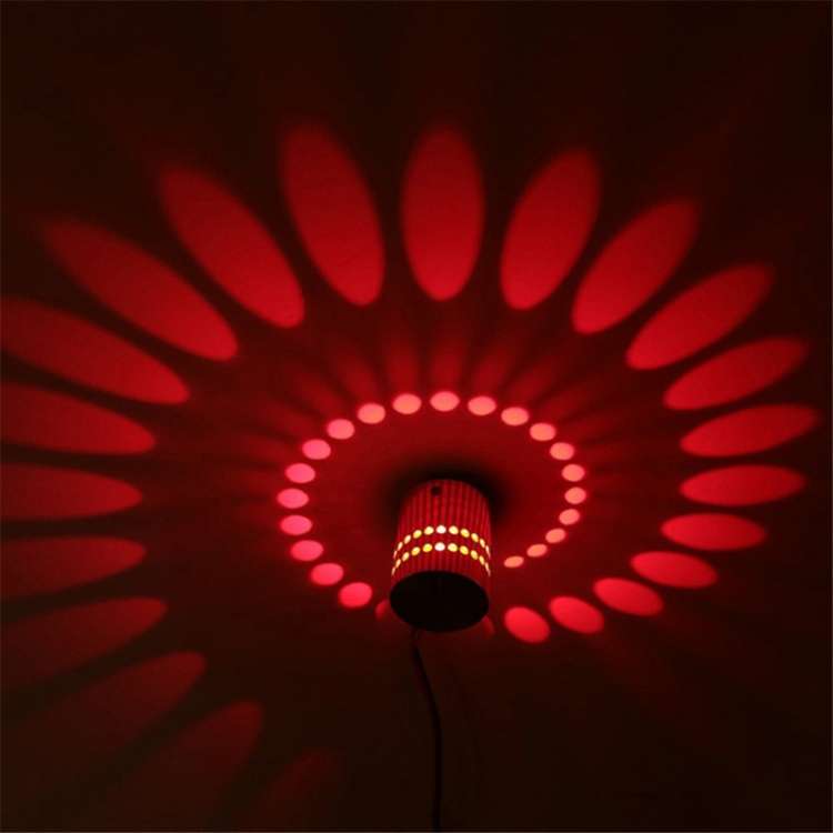 3W Modern Interior Creative Spiral Round Wall Lamp for Club, KTV, Corridor, Aisle, Background Wall D
