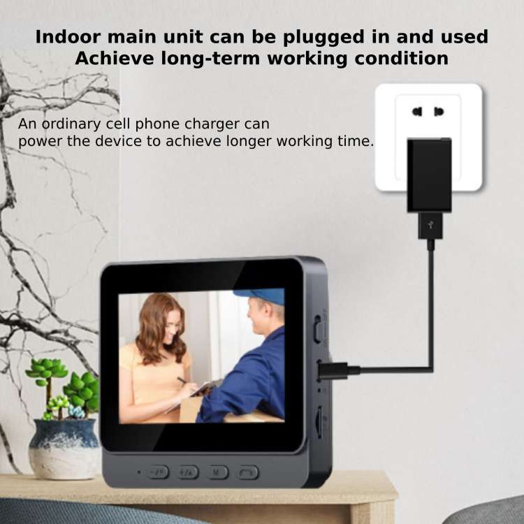 Wireless 2.4G Visual Intercom Doorbell 4.3 inch IPS Screen with Camera Monitor Night Vision