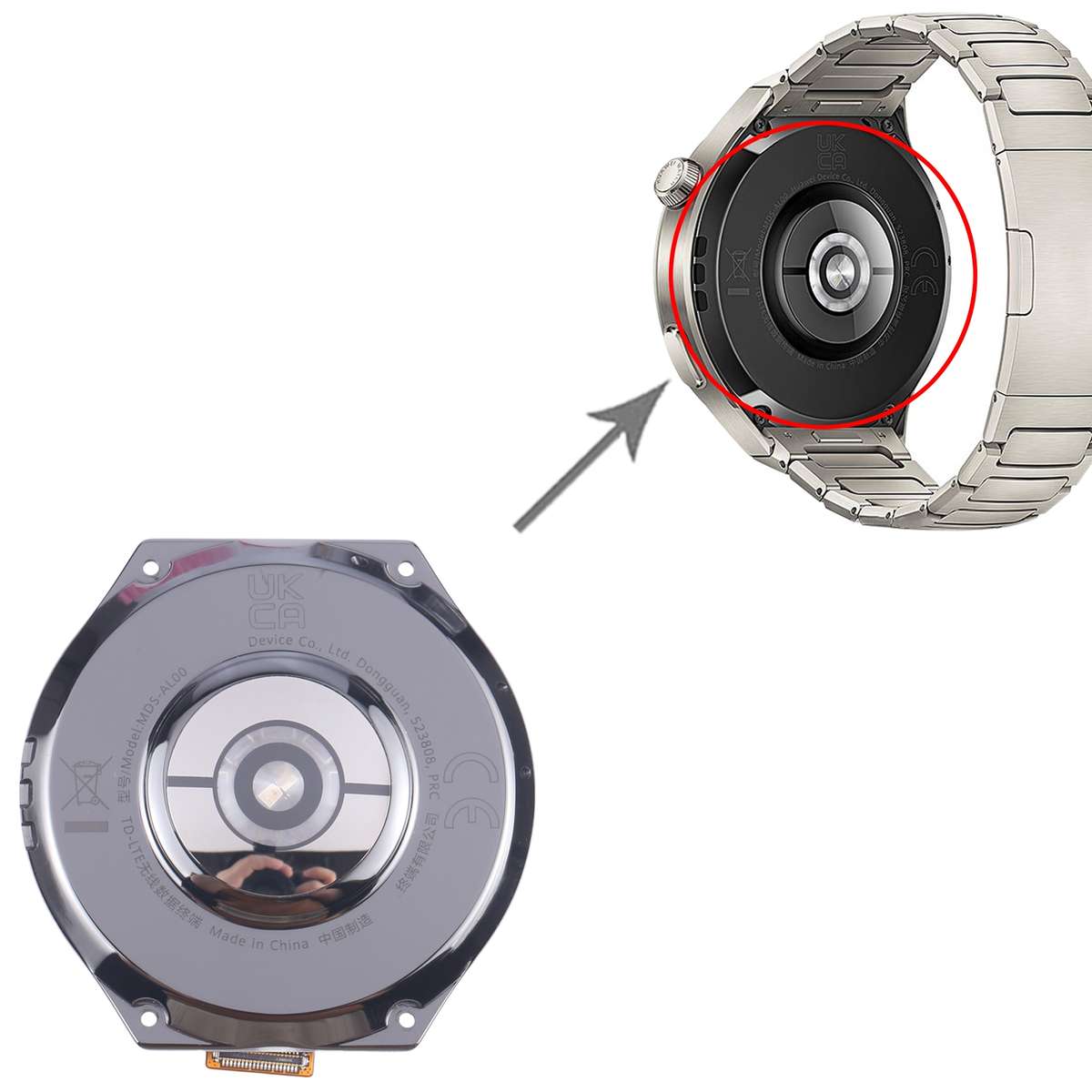 For Huawei Watch 4 Pro Original Back Cover Full Assembly With Heart Rate Sensor