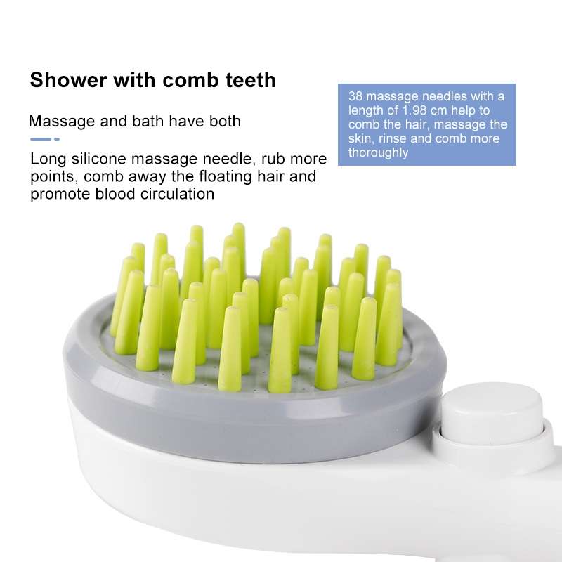 Pet Shower Nozzle Massage Shower, with Hose Universal Joint (Green)