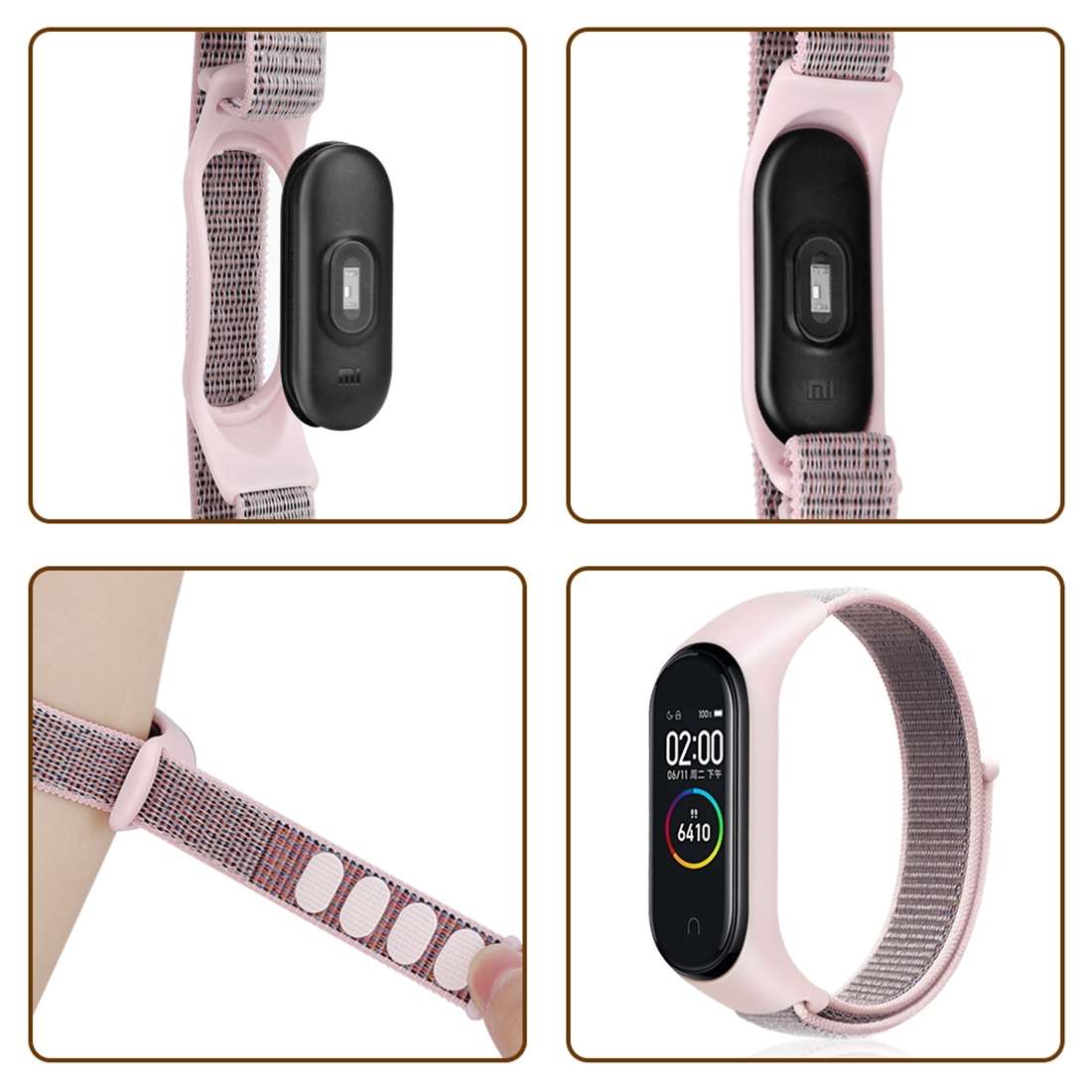 Smart Watch Nylon Woven Watch Band for Xiaomi Mi Band 3 / 4(Blue)