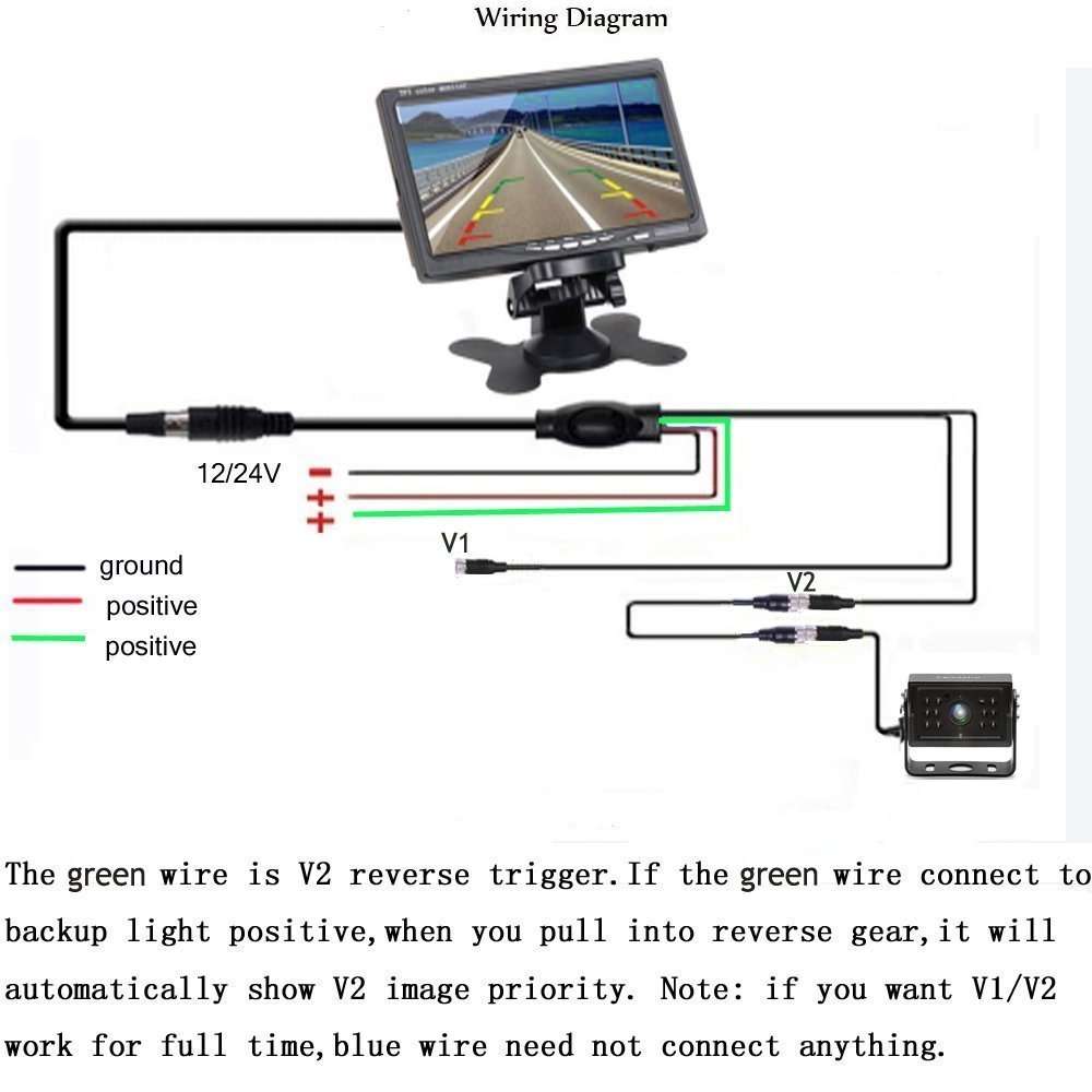 A1509 7 inch HD Car 12 IR Night Vision Rear View Backup Camera Rearview Monitor with 15m Cable