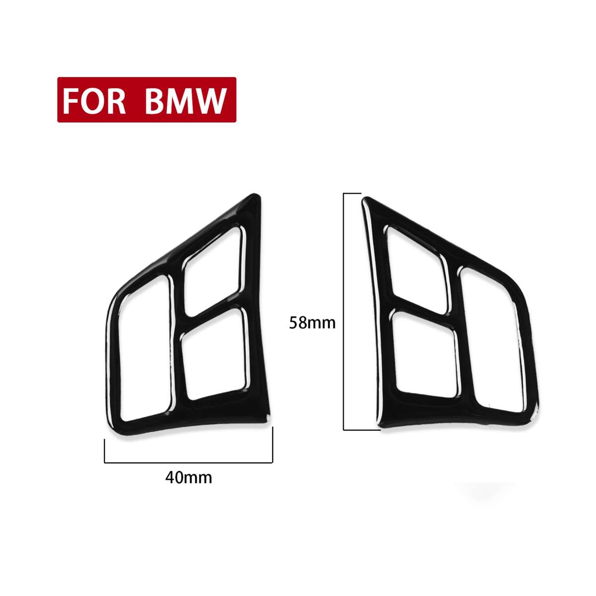 For BMW 3 Series E90 2005-2012 2pcs Car Steering Wheel Buttons Decorative Sticker, Left and Right Dr