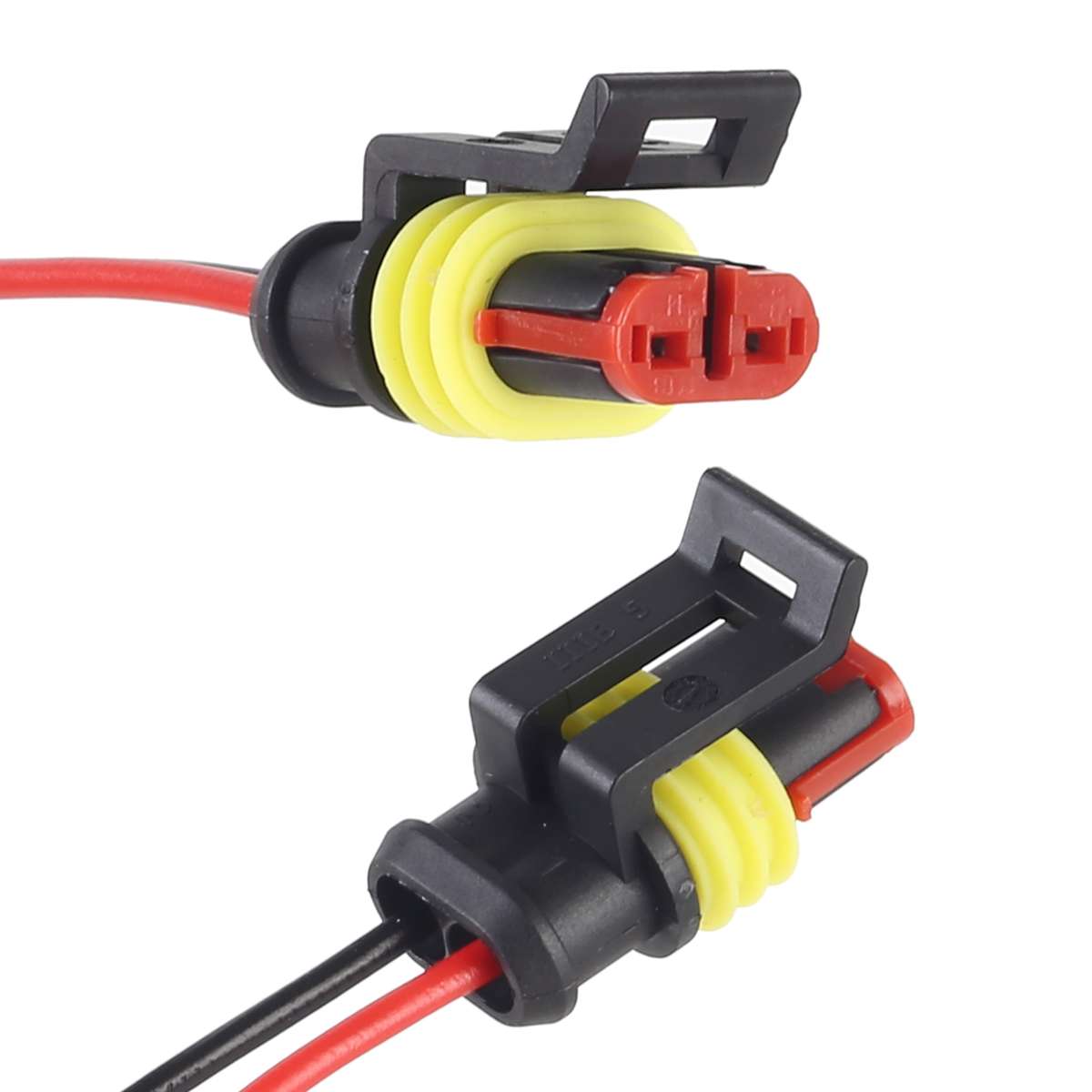 10pcs 2P Car Waterproof Plug Car Connector Plug-In, Length10cm