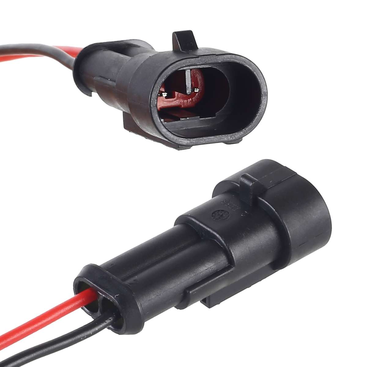 10pcs 2P Car Waterproof Plug Car Connector Plug-In, Length10cm