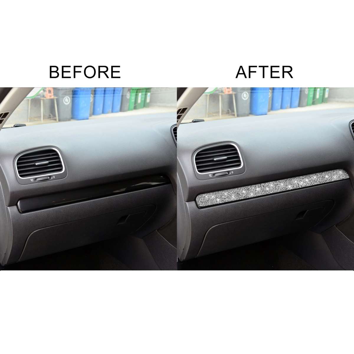 Car Central Control Diamond Decoration Cover Sticker for Volkswagen Golf 6 2008-2012, Right-hand Dri
