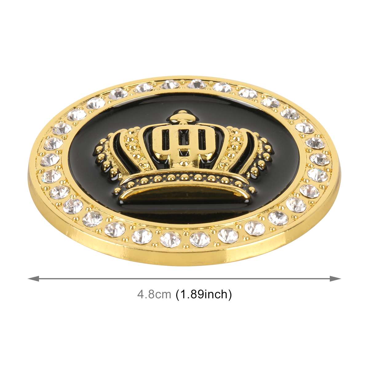 Car Diamond Crown Aluminum Alloy Personalized Decorative Stickers, Small Size:4.8x0.7cm (Gold)