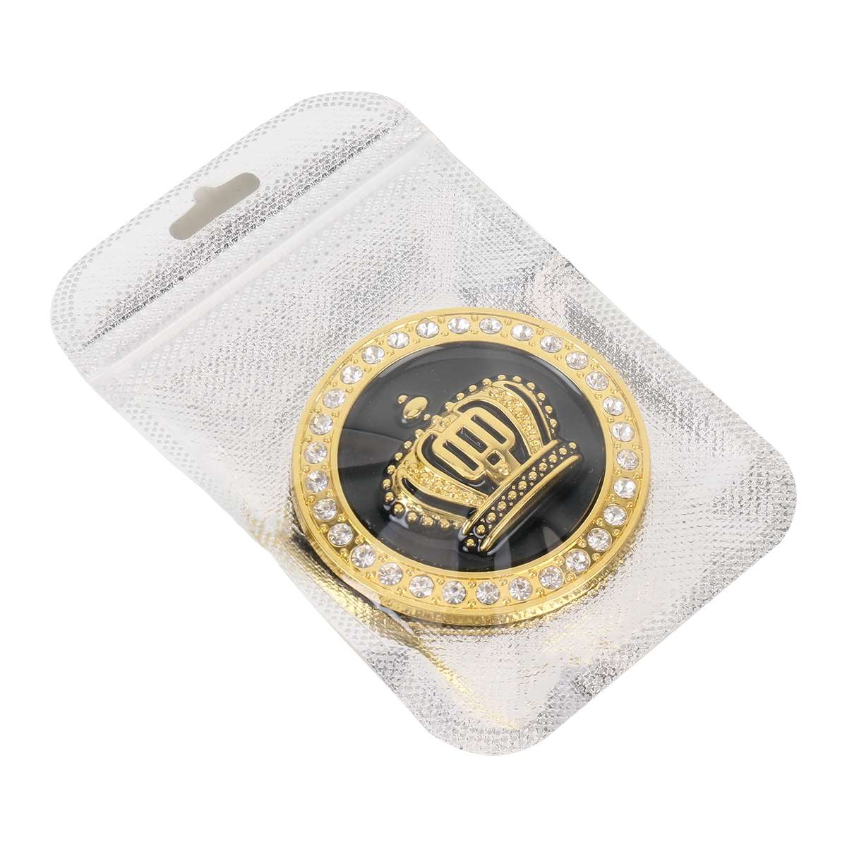 Car Diamond Crown Aluminum Alloy Personalized Decorative Stickers, Small Size:4.8x0.7cm (Gold)