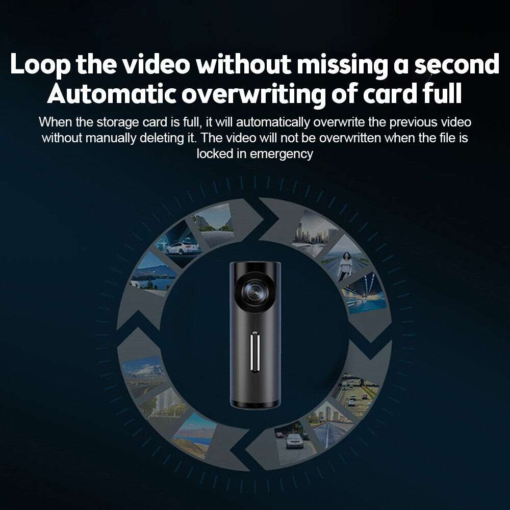 Car 1080P HD WiFi Driving Recorder, Supports Mobile APP Link & Automatic Loop Recording