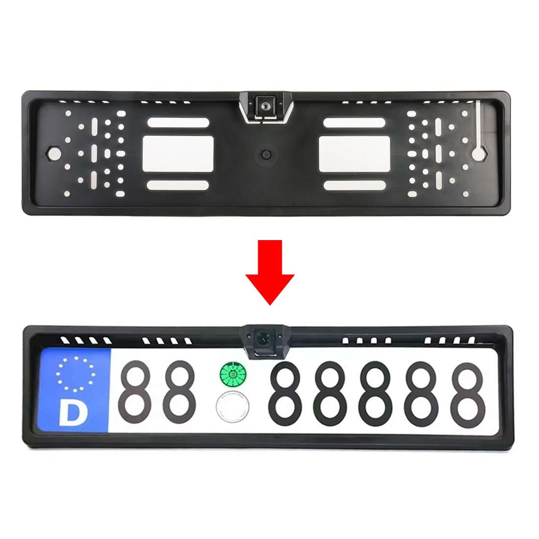 Car European License Plate Frame with Reversing Camera