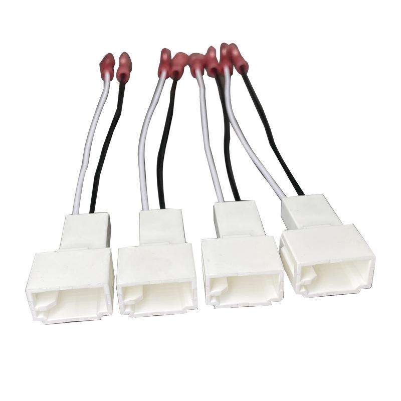 4pcs Car Audio Conversion Harness Connector Subwoofer Speaker Wiring Adapter for Toyot ... (White)