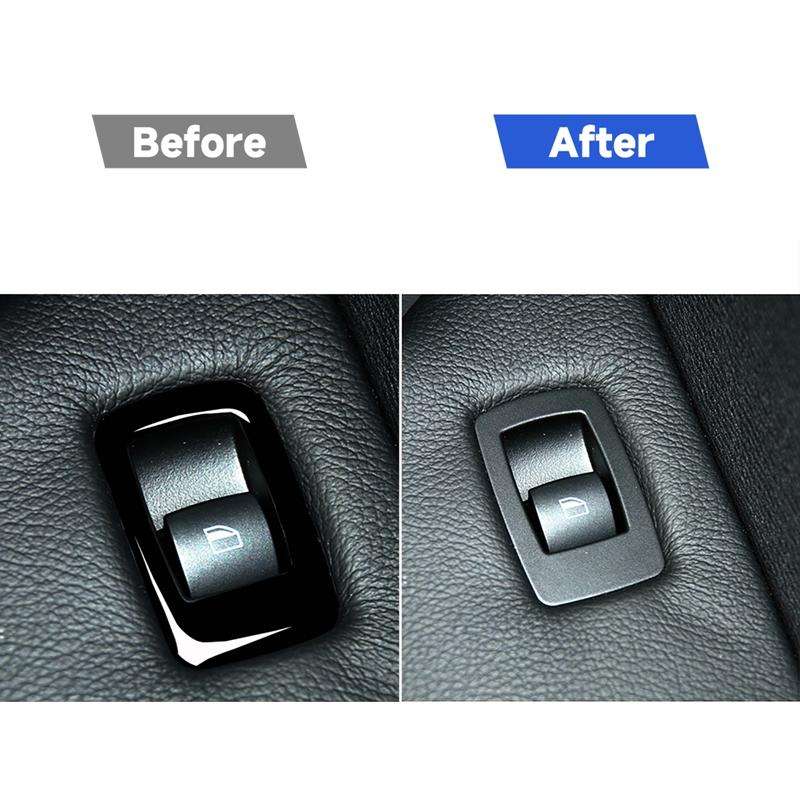 Car Right Drive Window Lift Panel + Start Button Decorative Sticker for BMW X5 E70 2008-2013 / X6...