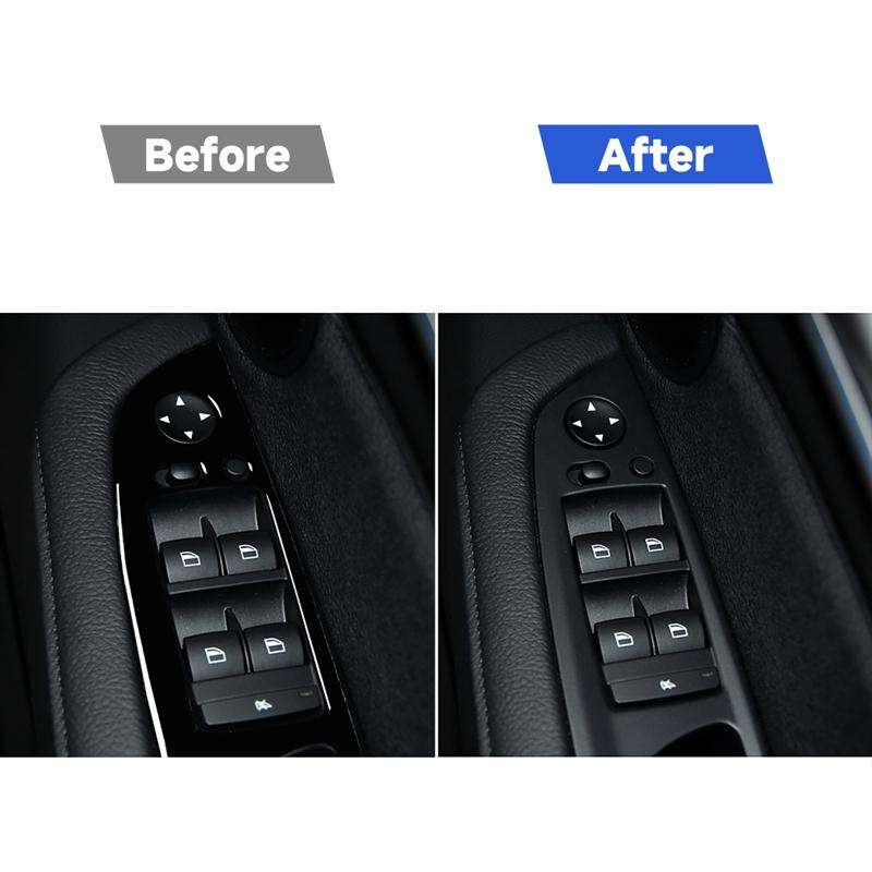 Car Right Drive Window Lift Panel + Start Button Decorative Sticker for BMW X5 E70 2008-2013 / X6...