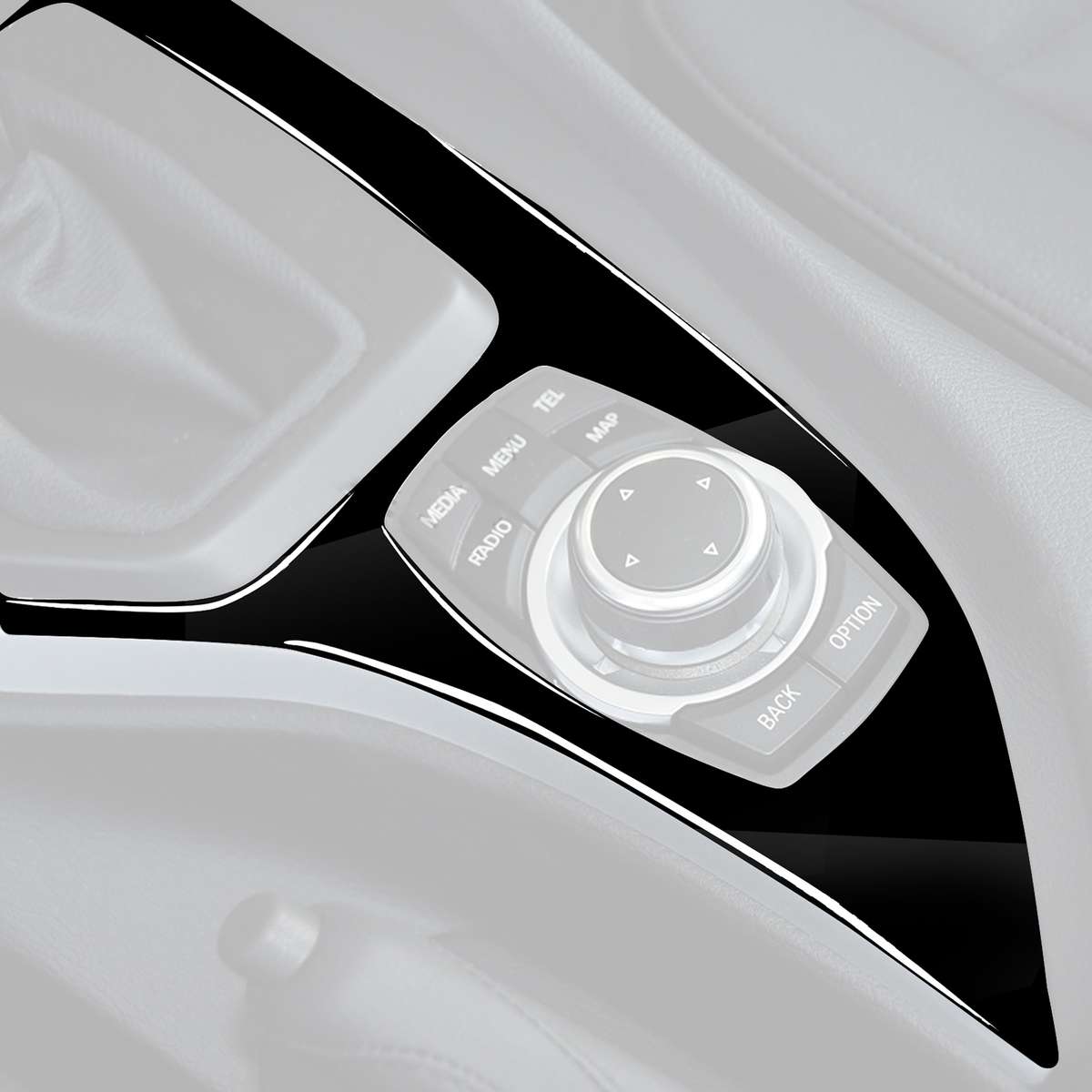 Car Left Drive Gear Panel Outer Frame Decorative Sticker for BMW X1 E84 2011-2015(Black)