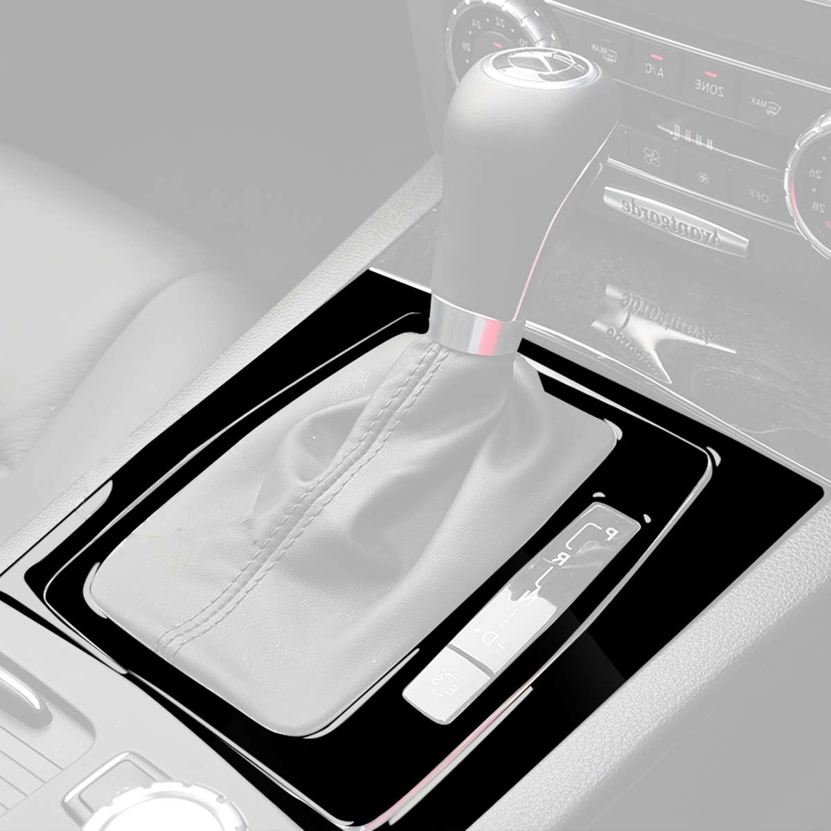 For Mercedes-Benz W204 C-class 2007-2013 Car Right Drive Gear Panel Decorative Sticker Set (Black)