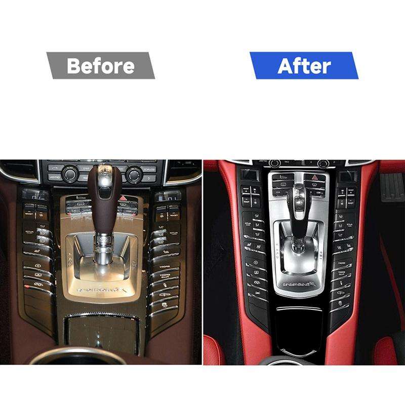 Car Right Drive Central Multimedia Panel Decorative Sticker For Porsche Panamera 2010-2016 (Black)