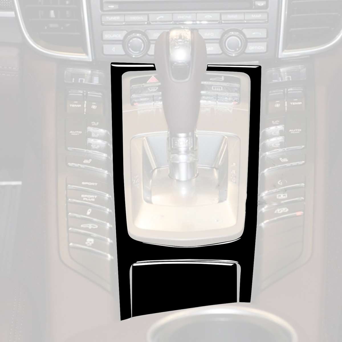 Car Left Drive Central Multimedia Panel Decorative Sticker For Porsche Panamera 2010-2016 (Black)