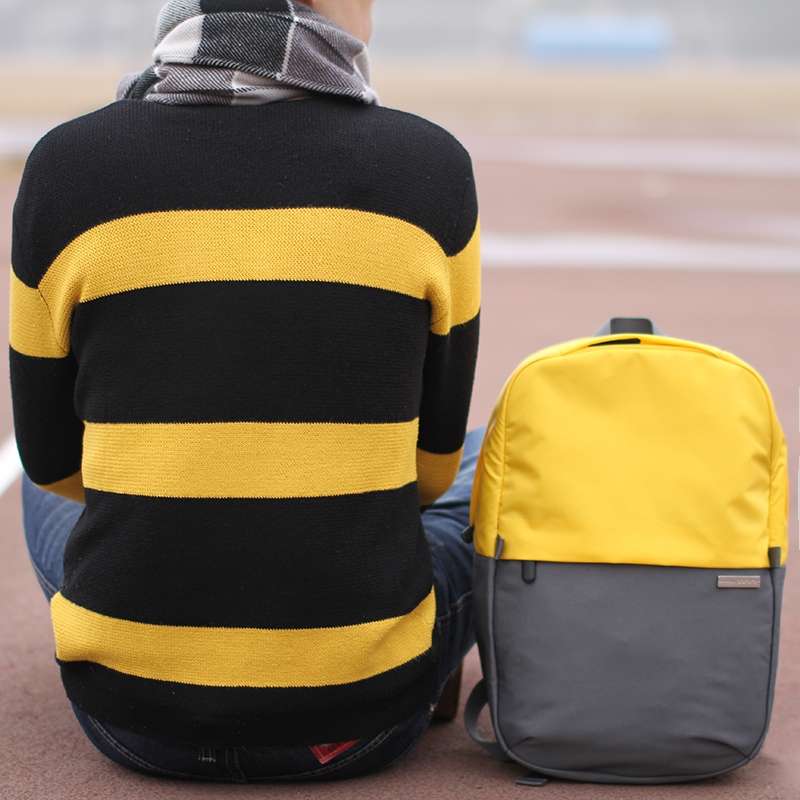 POFOKO XY Series 13.3 inch Fashion Color Matching Multi-functional Backpack Computer ... (Yellow)