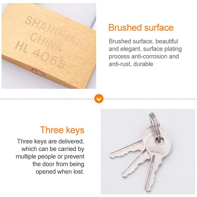 Copper Padlock Small Lock, Style: Long Lock Beam, 60mm Not Open