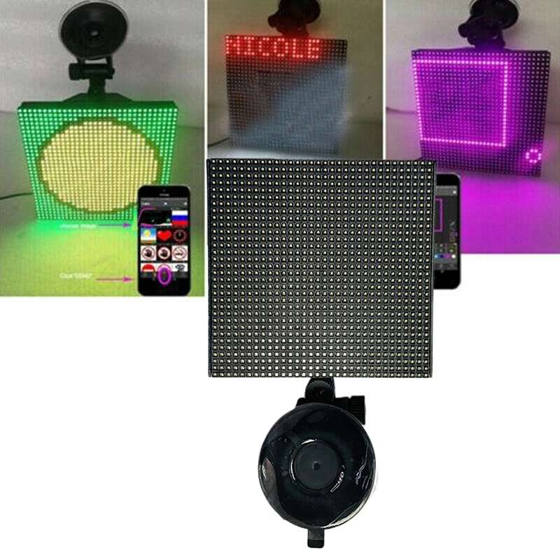 32x32 Pixel Full Color Wireless Bluetooth APP Control Emoticon Smile Faces LED Car Sign LED Display