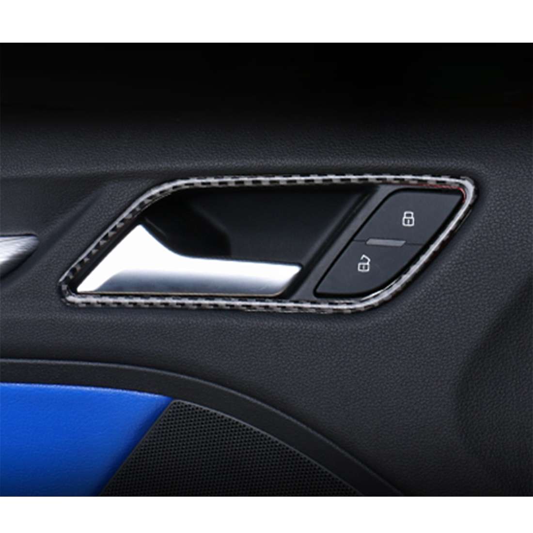 4 PCS Car Carbon Fiber Inner Armrest Decorative Frame for Audi A3 2014-2018