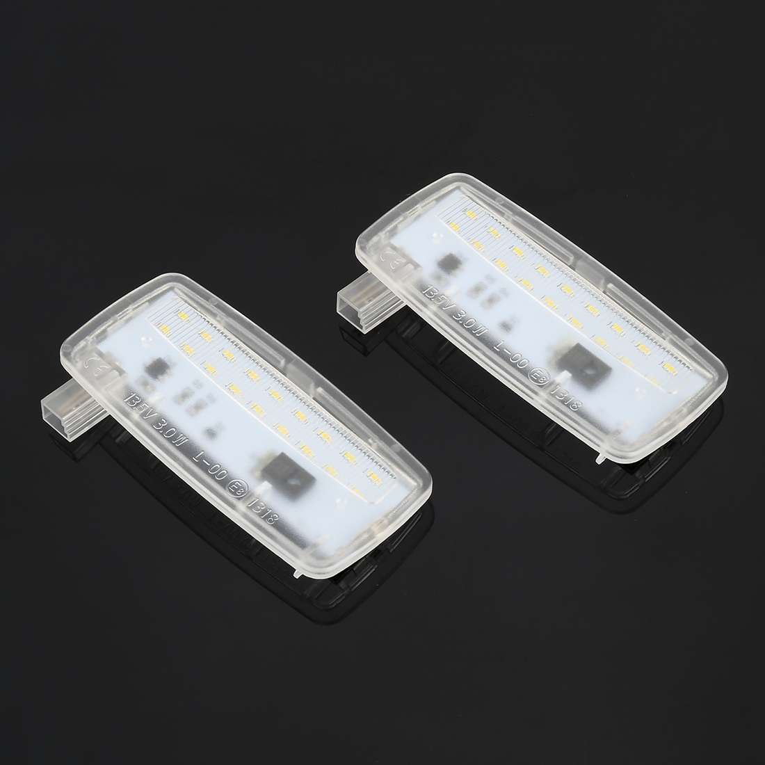 2 PCS Car DC12V / 1.5W / 6000K / 100LM LED Vanity Mirror Lamp Makeup Mirror Light with 18 SMD-3014 L