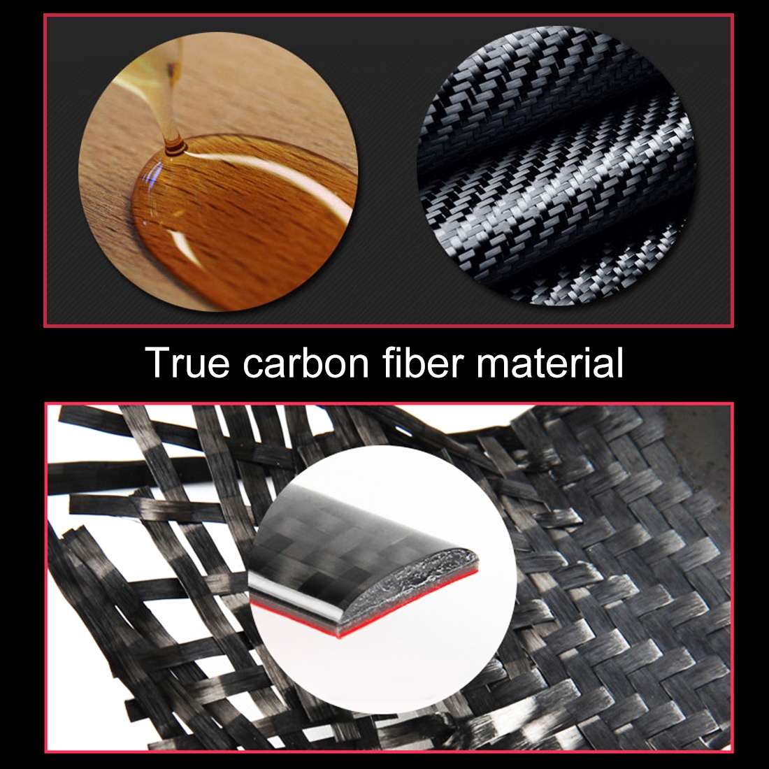 4 PCS Carbon Fibre Car Door Panel Decorative Sticker for Audi Q3 2013-2018