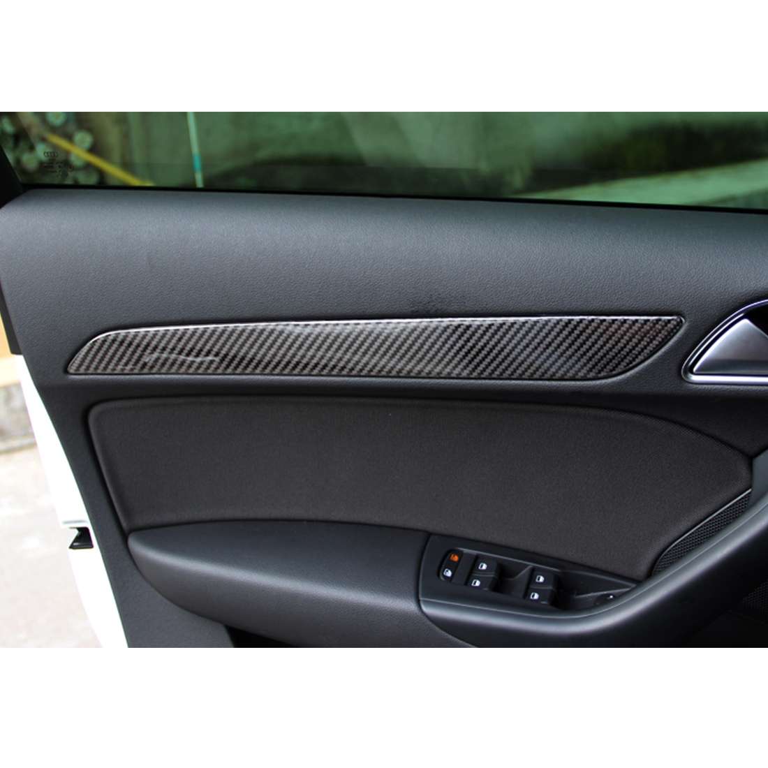 4 PCS Carbon Fibre Car Door Panel Decorative Sticker for Audi Q3 2013-2018
