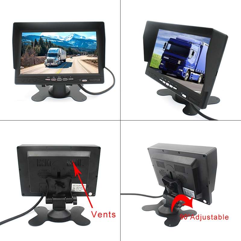 PZ612-2AHD IP67 120 Degree Car AHD 1080P 2 Megapixels 7 inch Front and Rear Double Recording 2 Way R