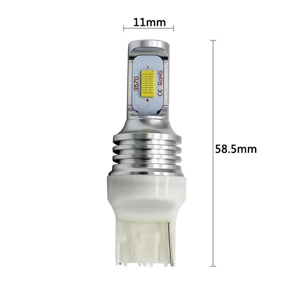 2 PCS T20/7440 72W 1000LM 6000-6500K Bright White Light Car Turn Backup LED B ... (Ice Blue Light)