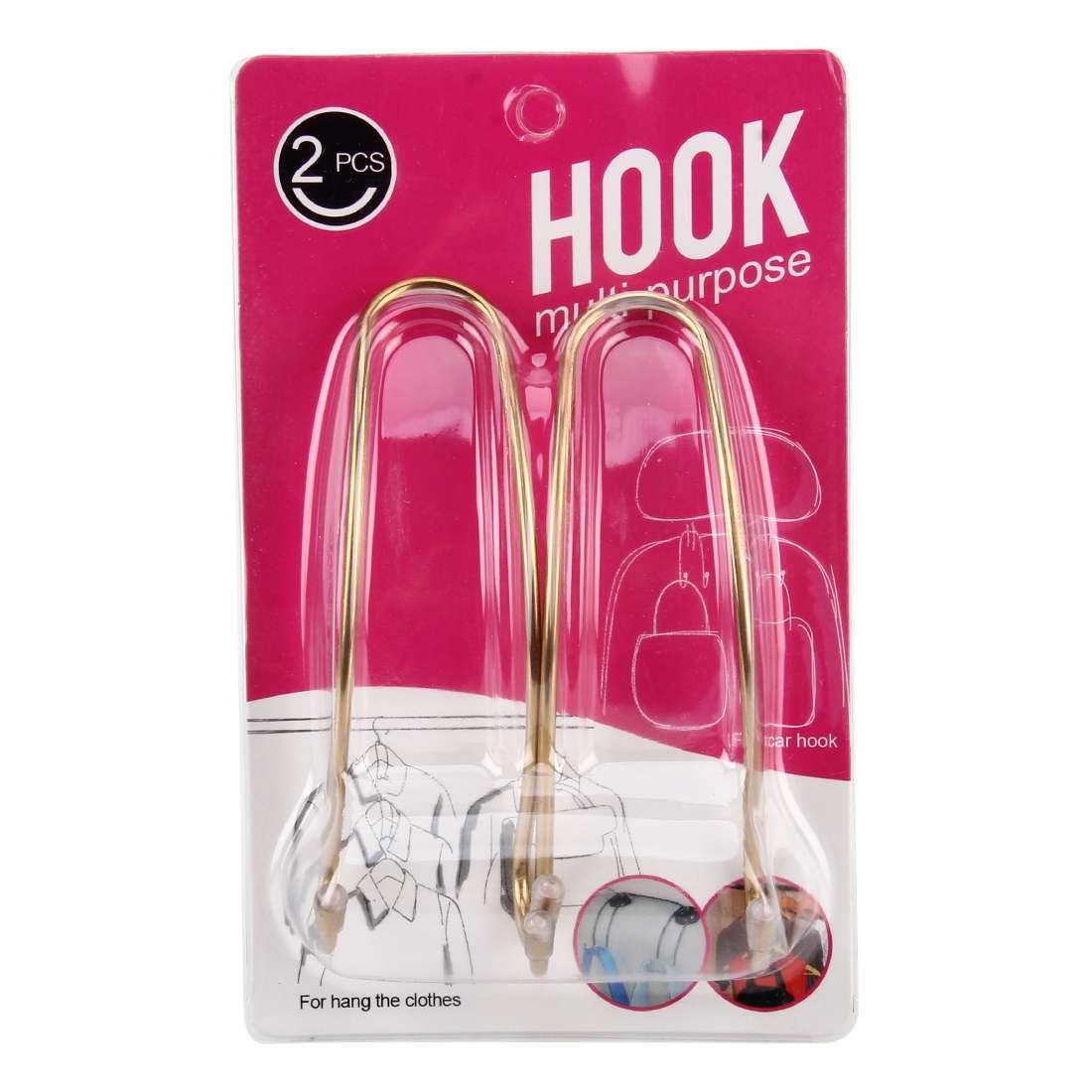 2 PCS Metal Headrest Car Hooks
