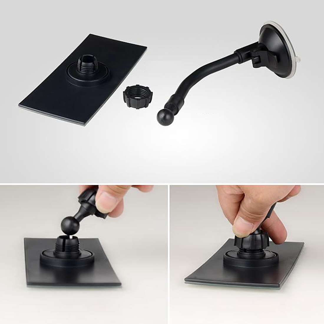 360 Degree Car Adjustable Interior Windshield Rectangular Blind Spot Mirror with Suck Cup Holder