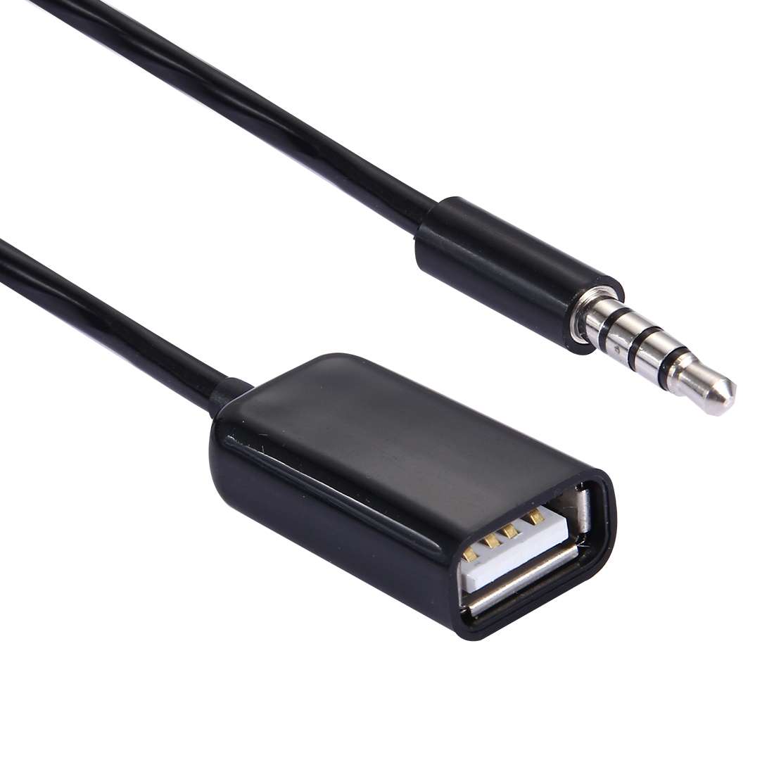 3.5mm Male to USB 2.0 Female Audio Converter Retractable Coiled Cable for Car MP3 Speaker U Disk, Le