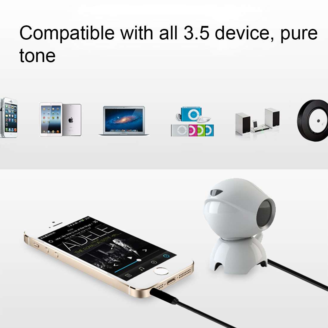 3.5mm Male to USB 2.0 Female Audio Converter Retractable Coiled Cable for Car MP3 Speaker U Disk, Le