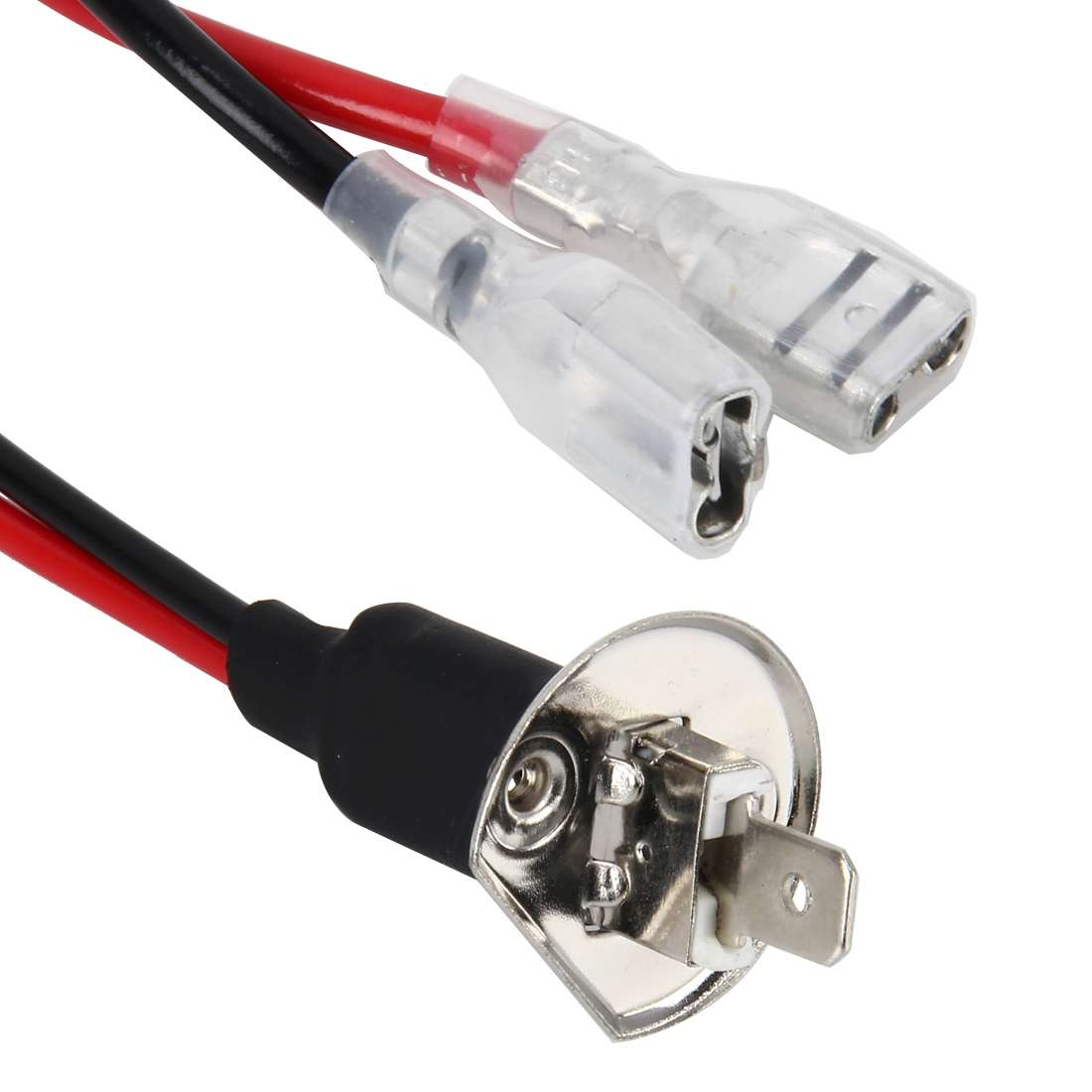 2 PCS Universal H1 Conversion Bulb Harness Wire Plugs Power Wire Adapter Connectors