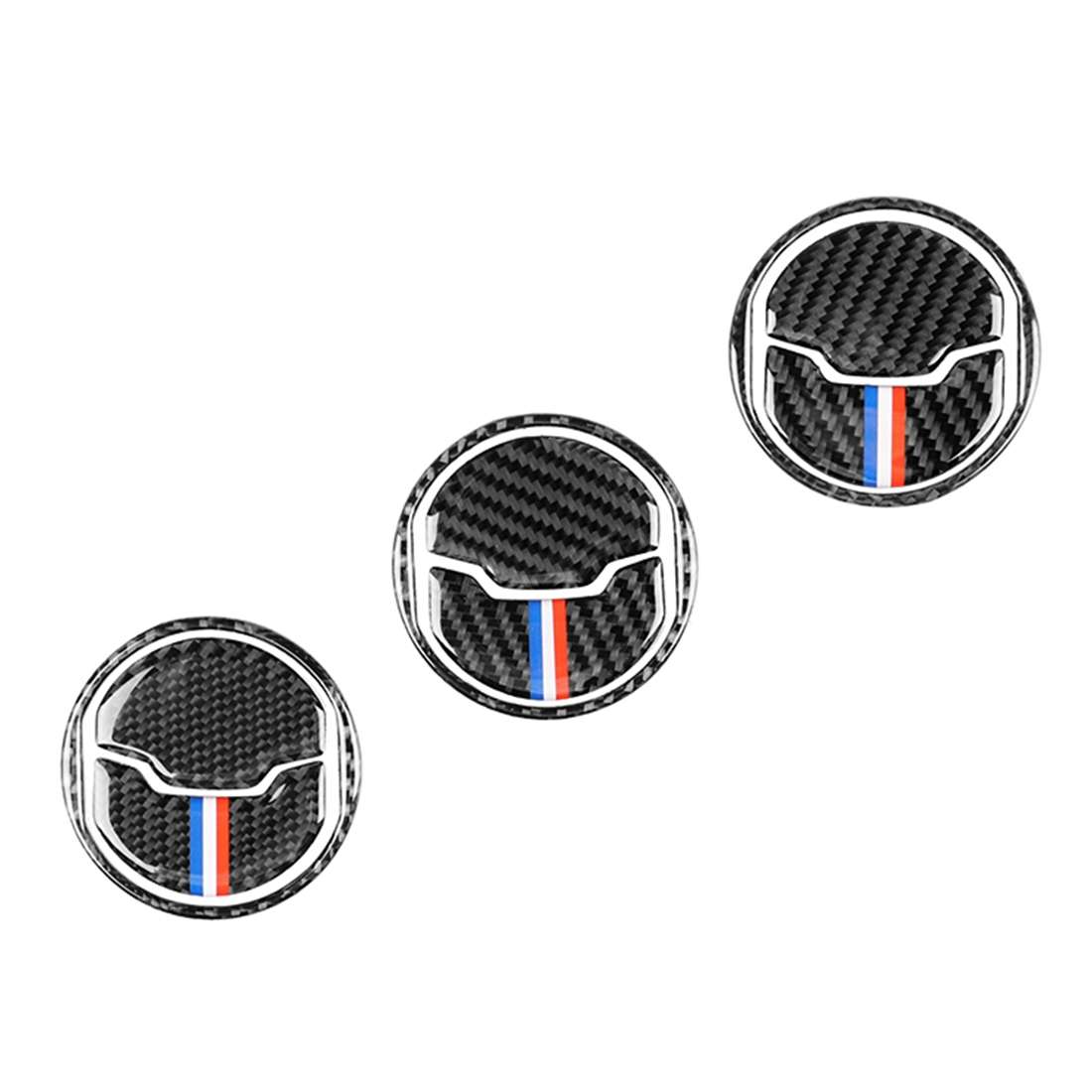 9 PCS Car USA Color Carbon Fiber Air Outlet Decorative Sticker for Ford Mustang 2015-2017