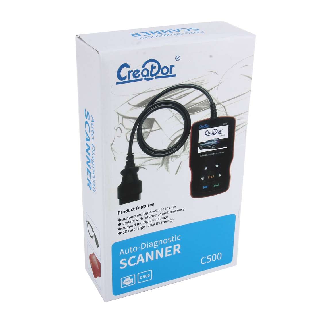 C500 Code Scanner 320*240 Pixel Display Car Scanner Fault Code Reader Scanner Update Online Automot